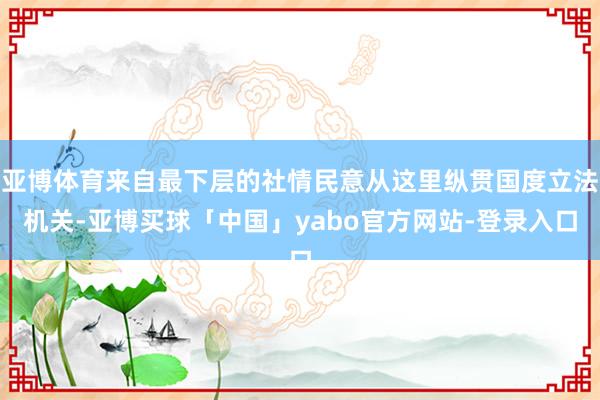 亚博体育来自最下层的社情民意从这里纵贯国度立法机关-亚博买球「中国」yabo官方网站-登录入口