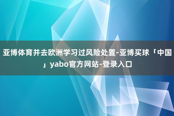 亚博体育并去欧洲学习过风险处置-亚博买球「中国」yabo官方网站-登录入口