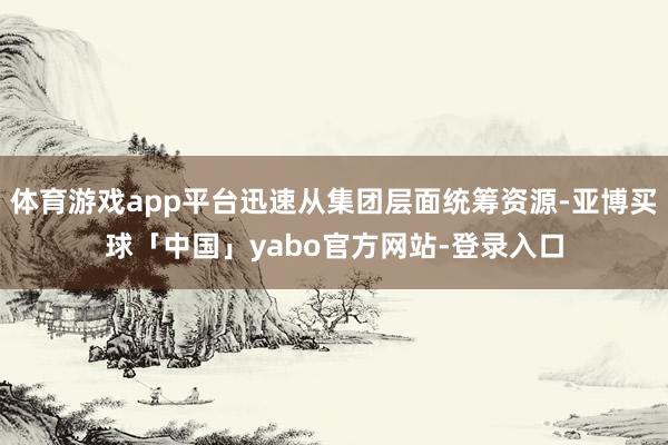 体育游戏app平台迅速从集团层面统筹资源-亚博买球「中国」yabo官方网站-登录入口
