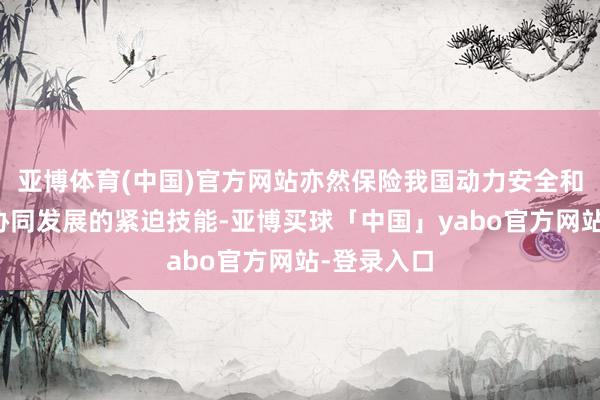 亚博体育(中国)官方网站亦然保险我国动力安全和推动经济协同发展的紧迫技能-亚博买球「中国」yabo官方网站-登录入口