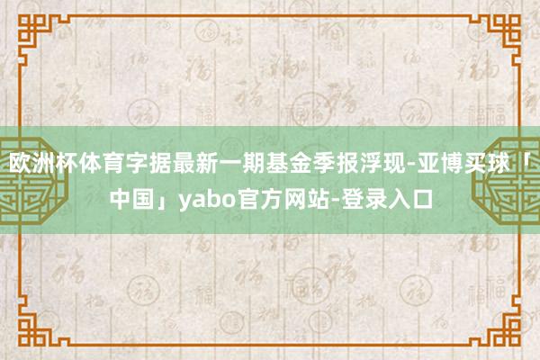 欧洲杯体育字据最新一期基金季报浮现-亚博买球「中国」yabo官方网站-登录入口