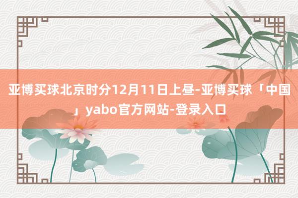 亚博买球北京时分12月11日上昼-亚博买球「中国」yabo官方网站-登录入口