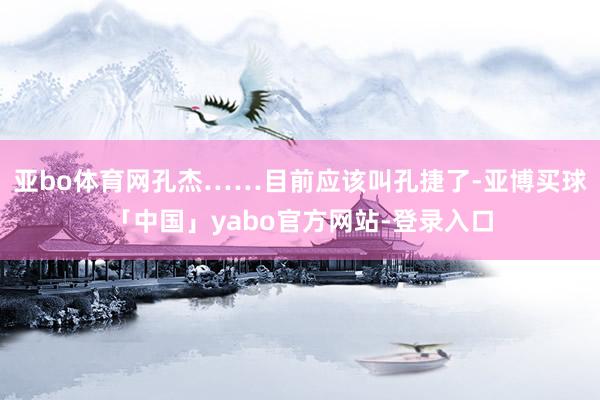 亚bo体育网孔杰……目前应该叫孔捷了-亚博买球「中国」yabo官方网站-登录入口