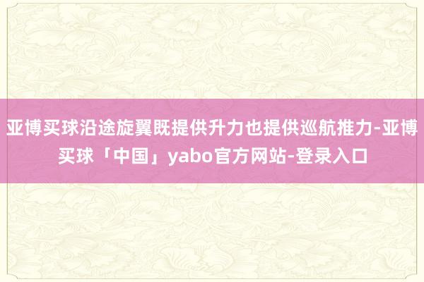 亚博买球沿途旋翼既提供升力也提供巡航推力-亚博买球「中国」yabo官方网站-登录入口