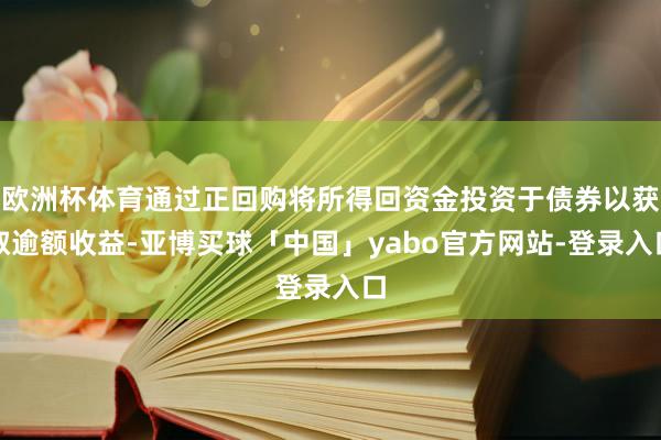 欧洲杯体育通过正回购将所得回资金投资于债券以获取逾额收益-亚博买球「中国」yabo官方网站-登录入口