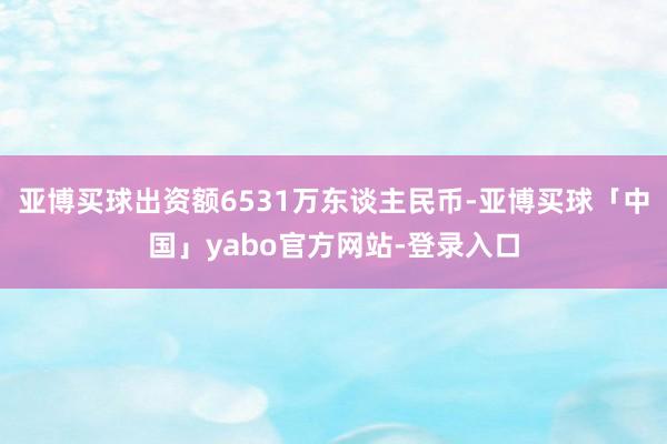亚博买球出资额6531万东谈主民币-亚博买球「中国」yabo官方网站-登录入口
