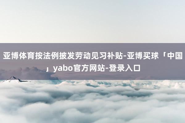 亚博体育按法例披发劳动见习补贴-亚博买球「中国」yabo官方网站-登录入口