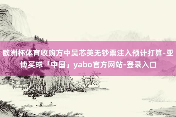 欧洲杯体育收购方中昊芯英无钞票注入预计打算-亚博买球「中国」yabo官方网站-登录入口