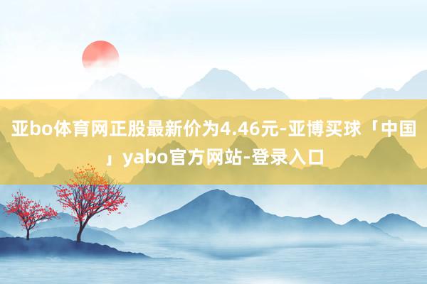 亚bo体育网正股最新价为4.46元-亚博买球「中国」yabo官方网站-登录入口